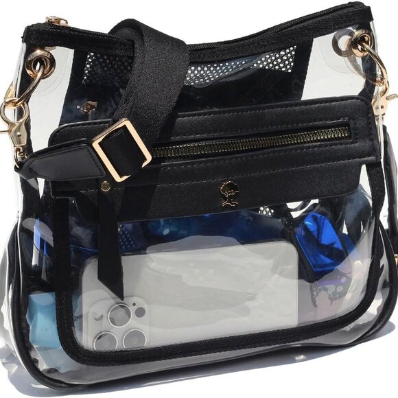 Handbags - Clear Crossbody Bag Womens Stadium Approved Transparent Purse for Concerts